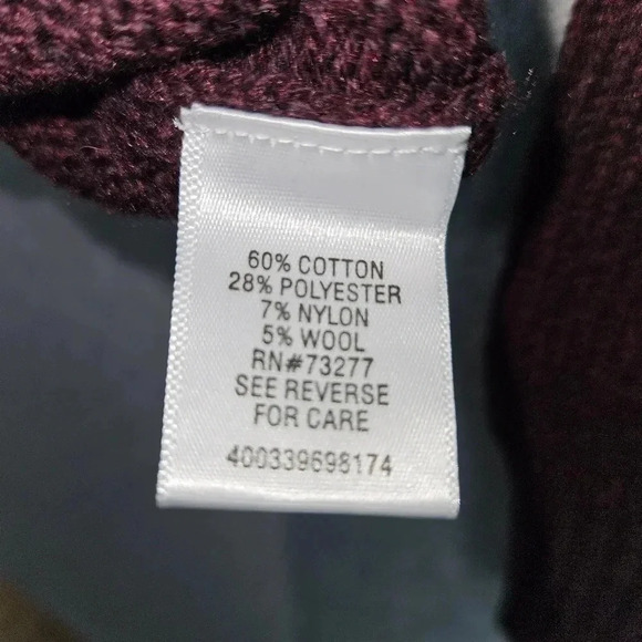 Sonoma Men's Burgundy Button Neck Sweater Size Lg - Picture 4 of 5